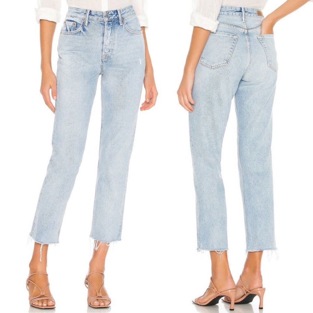 NWT GRLFRND Helena Fray Straight Leg Jeans In A Moment
